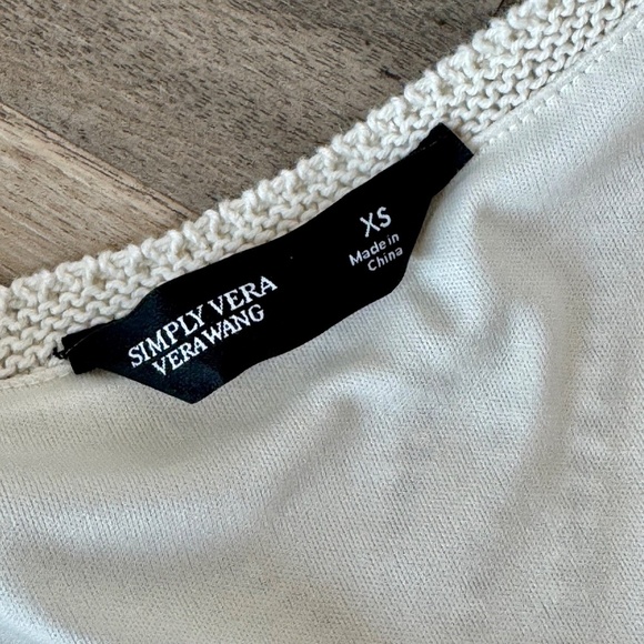 NWT Simply Vera Chevron Crochet Knit Tank Top Cream Size XS - Picture 4 of 14